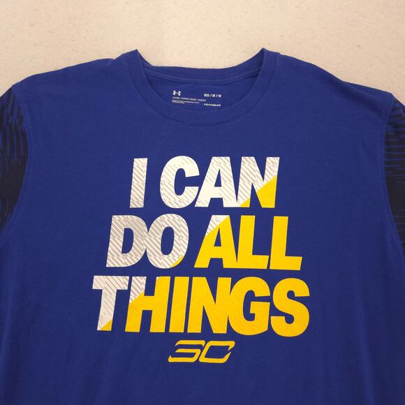 Under Armour Casual Crew Neck Short Sleeve Graphic T Shirt Mens Size M Blue - Picture 1 of 8